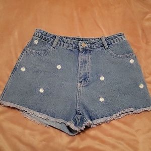 Altard State Daisy Embroidered high waisted shorts